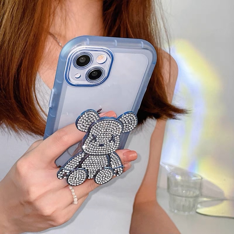 Gấu BearBrick đá lấp lánh, đồ decor, dán vào ốp điện thoại, ipad...