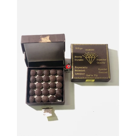 Hộp 50 Đầu Cơ Bida - Đầu Tẩy Bi-a Kim Cương Diamond Da Bò 11 - 12 - 13mm