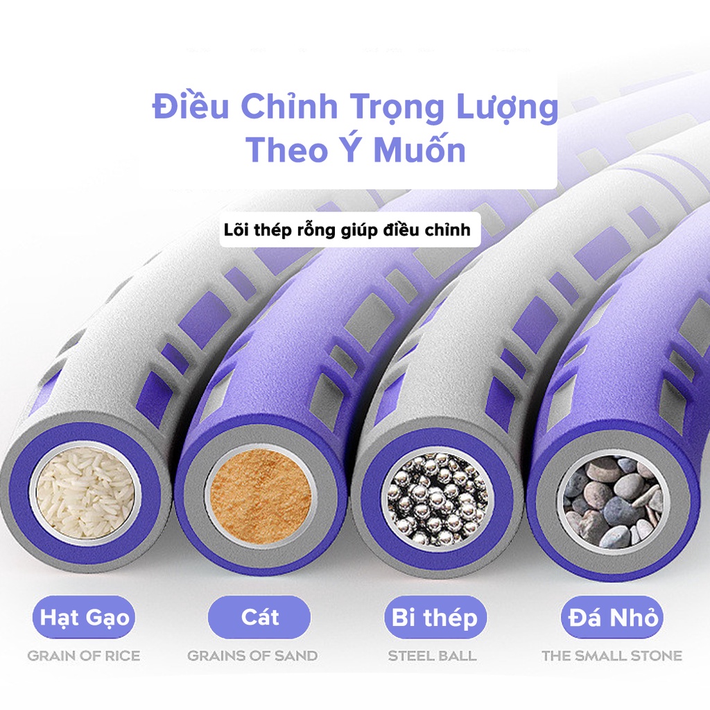 Ảnh Vòng Lắc Eo Giảm Mỡ Bụng Lõi Thép Không Gỉ Tập Bụng Thon Massage Giảm Mỡ Bằng Ống Thép Không Gỉ Hãng Amalife 3