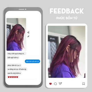 Thuốc Nhuộm Tóc Màu Phúc Bồn Tử - Tím Đỏ - Đỏ Rượu | Lên Từ Nền Đen 100g - Khanh.Color