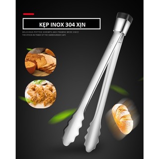 ( Kẹp đứng ) Kẹp gắp thịt , gắp đá , gắp bánh đa năng cán dài inox xịn 304 có 2 size lựa chọn
