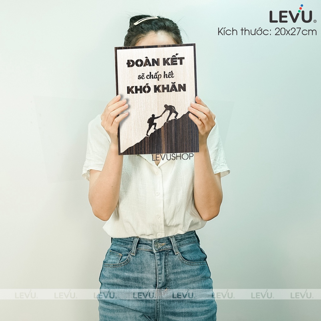 Tranh Tạo Động Lực Gỗ LEVU058 nâng cao tinh thần làm việc nhóm