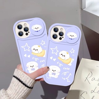 Ốp lưng iphone nắp trượt che camera cún trắng cute dành cho ip 6/6s/7/8/x/xr/xs/11/12/13/14/pro/max/plus/promax - sc2008
