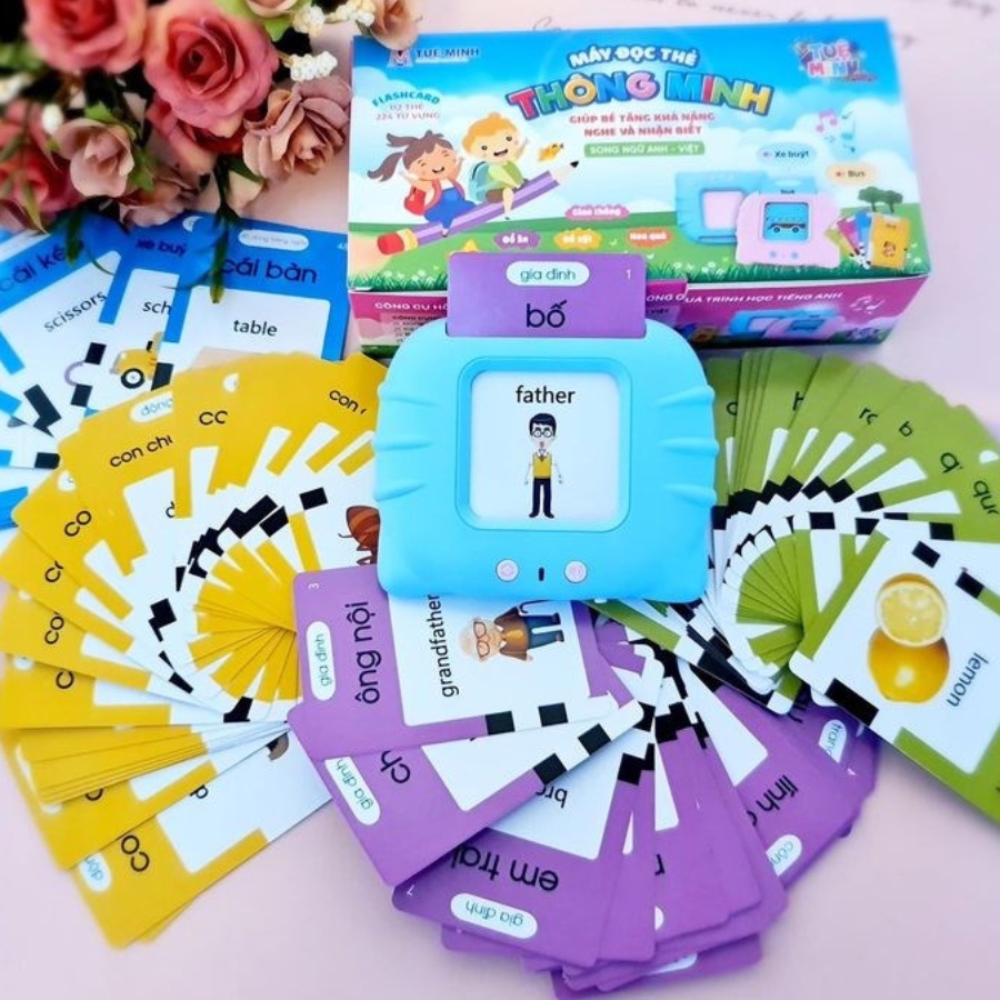 Ảnh Máy Đọc Thẻ Chính Hãng Flashcard Anh-Việt 3 Chế Độ Đọc: Song Ngữ Anh-Việt, Tiếng Việt, Tiếng Anh Kèm Phát Nhạc 4