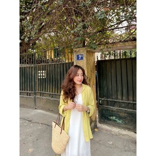 Áo sơ mi đũi form rộng Ma Vie