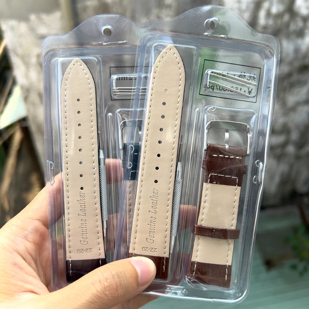 Dây da đồng hồ nam nữ 12/14/16/18/20/22/24mm tặng kèm chốt và dụng cụ tháo lắp giá rẻ | BigBuy360 - bigbuy360.vn