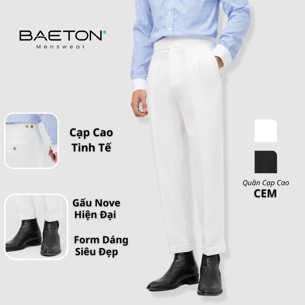 Quần cạp cao nam dáng baggy Hàn cao cấp CEM thương hiệu BAETON - A03 ...