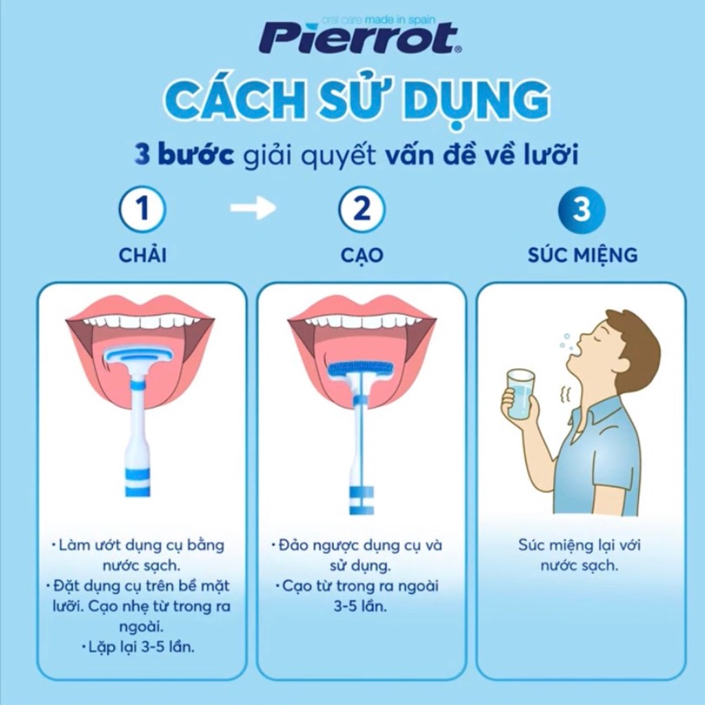 Ảnh Dụng cụ vệ sinh lưỡi Pierrot giúp giảm hôi miệng, loại bỏ mảng bám 4
