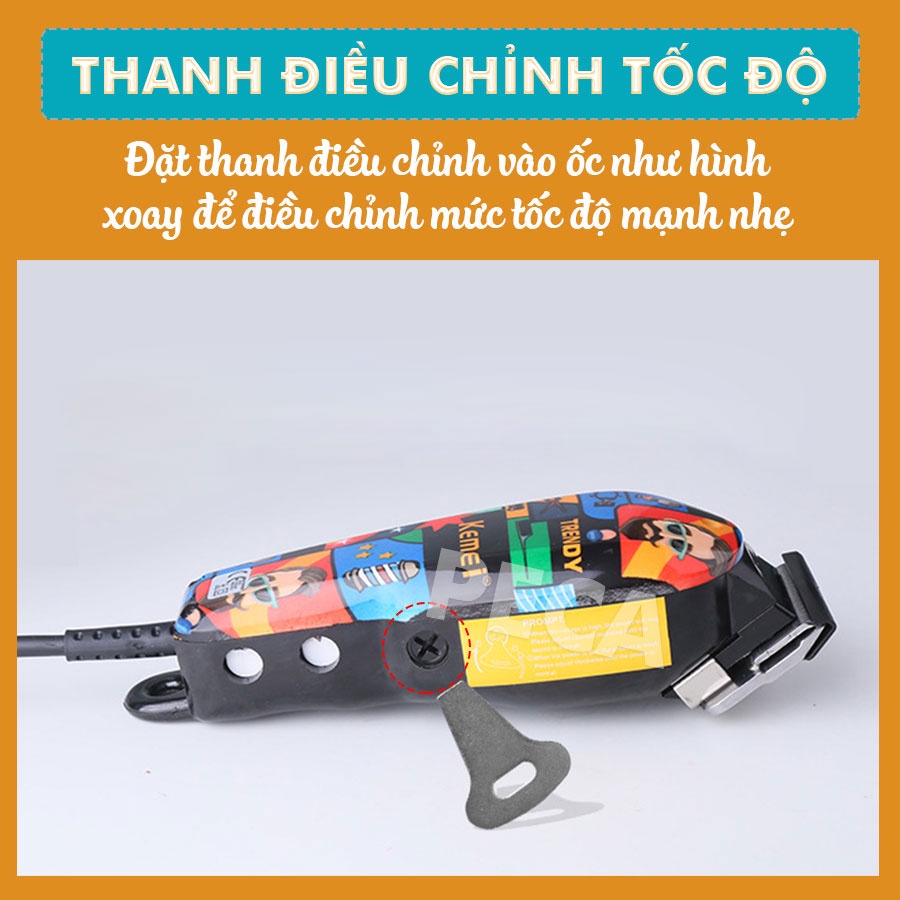 Ảnh Tông đơ cắt tóc chuyên nghiệp Kemei KM-MAX2093 cắm điện trực tiếp công suất mạnh 10W điều chỉnh được độ dài lưỡi tốc độ 4