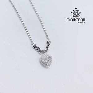 Dây Chuyền Bạc Cho Bé Gái Hình Trái Tim - Minh Canh Jewelry