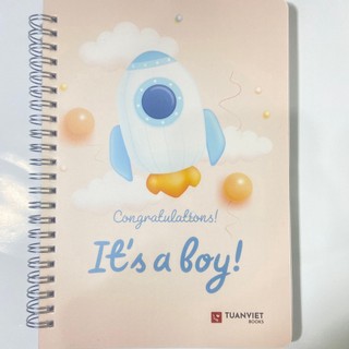 Sổ lò xo kẻ ngang 200 trang A5 TUANVIET BOOKS Bìa Nhựa Chủ đè Boy & Girl