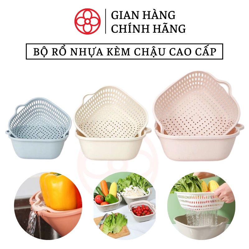 Rổ Nhựa Bộ Rổ 6 Món Kèm Chậu Cao Cấp Rổ Đựng Rau Hokori Việt Nhật ...