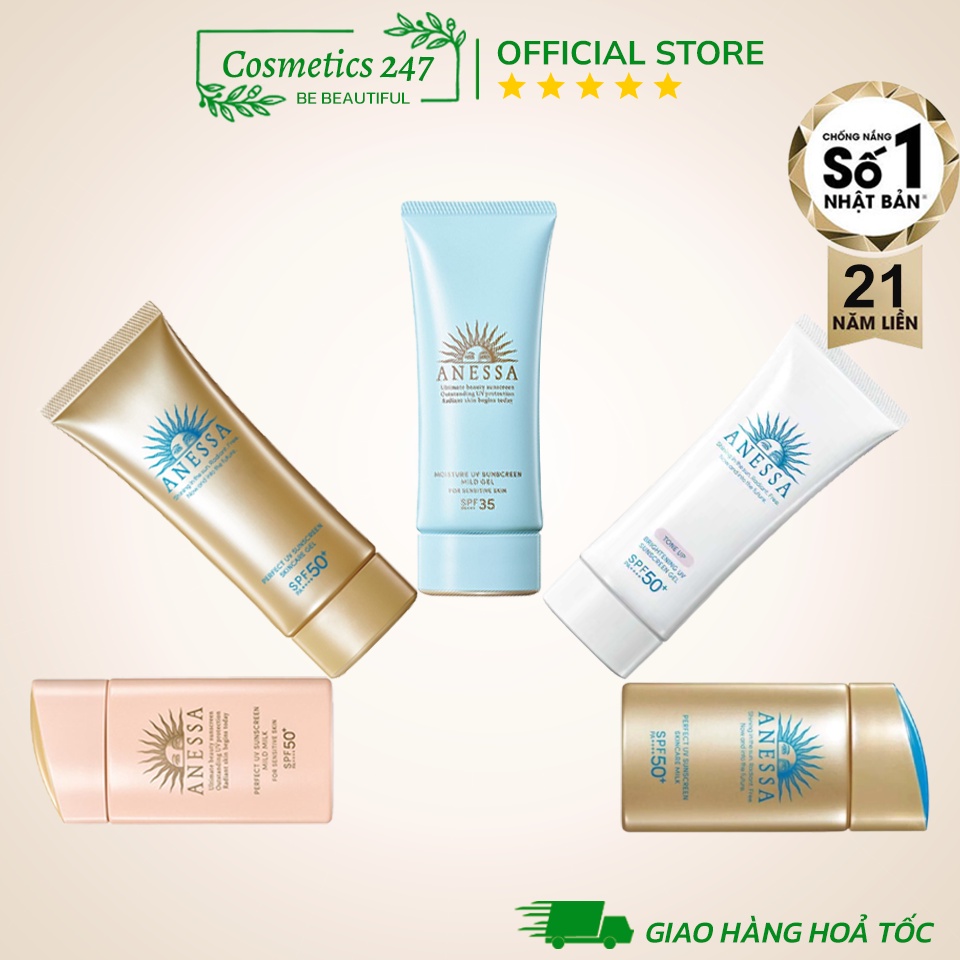 Kem chống nắng Anessa Perfect UV Sunscreen Skincare Milk SPF 50+ PA++++ 20ml & 60ml