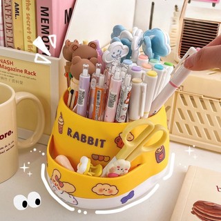 Hộp Đựng Bút Cute Trong Suốt Để Bàn Nhiều Ngăn Đa Năng Học Sinh Timo DDT27