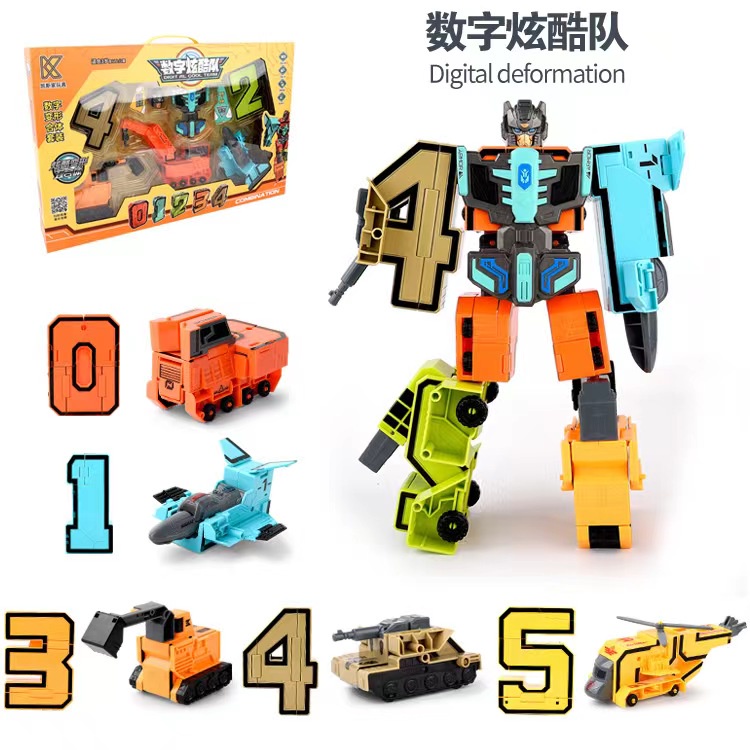 Đồ chơi trẻ em Lắp Ráp robot Biến Hình Kỹ Thuật Số Giáo Dục Sớm Cho Bé Trai