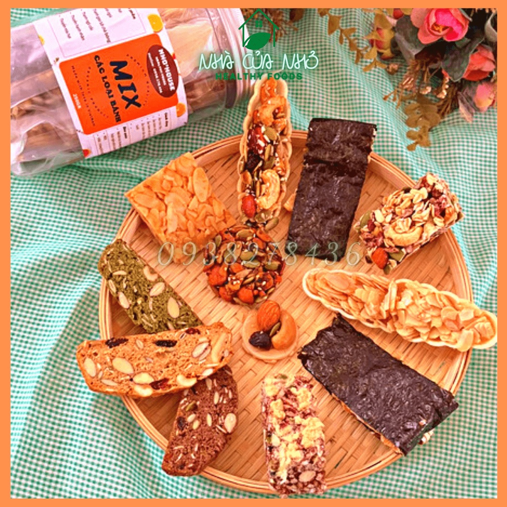 Combo Mix 12 Loại Bánh Dinh Dưỡng Ăn Kiêng HealthyThuyền/Hạt/Gạo Lứt