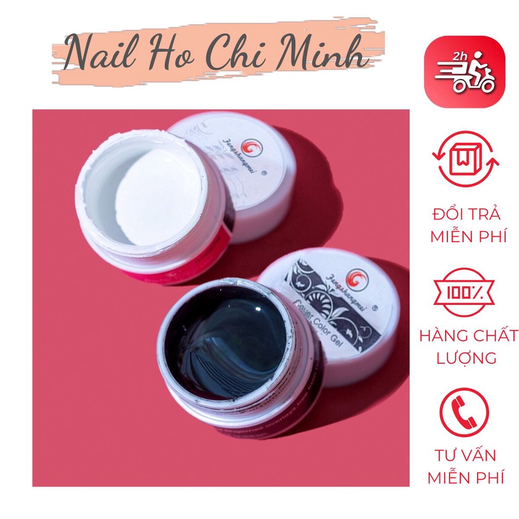 [CHÍNH HÃNG] Gel vẽ đen, trắng Fengshangmei chính hãng - gel vẽ nổi chất đậm đặc chuyên dụng cho dân làm móng (lẻ hũ)