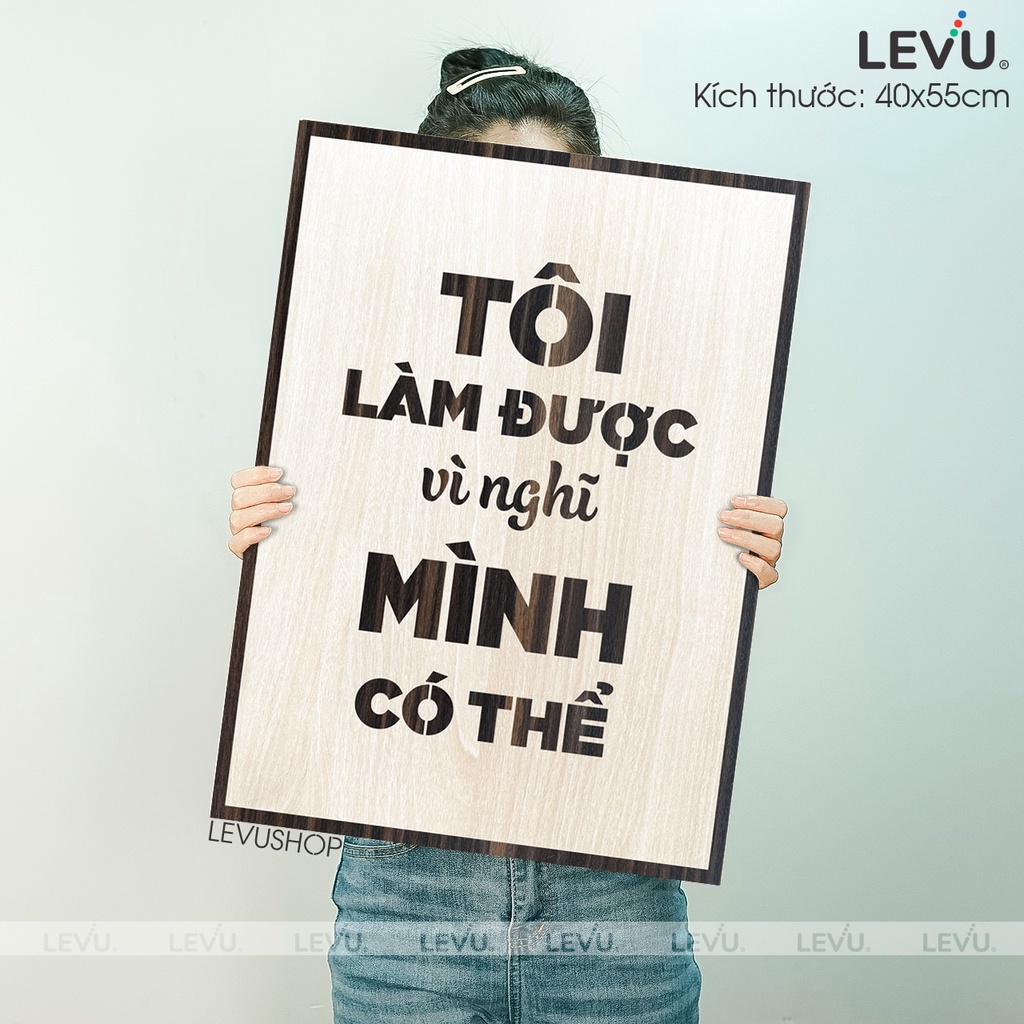Tranh Treo Tường Gỗ LEVU050 decor quán trà sữa