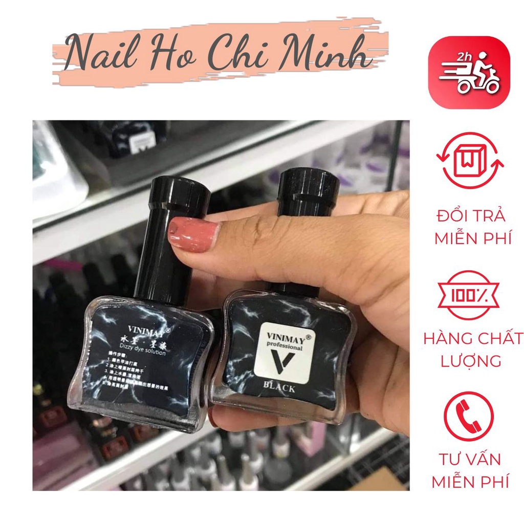 [CHÍNH HÃNG] Loang cồn đen, trắng Vinimay chính hãng - loang cồn trang trí móng tay nghệ thuật 15ml (lẻ 1 chai)