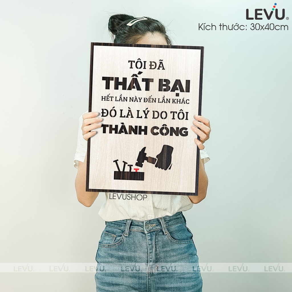 Tranh Treo Tường Gỗ LEVU048 trang trí phòng làm việc