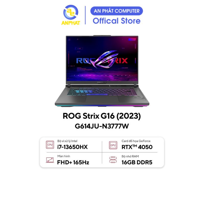 Laptop Asus ROG Strix G16 G614JU-N3777W (Intel® Core™ i7-13650HX & RTX 4050 6GB)