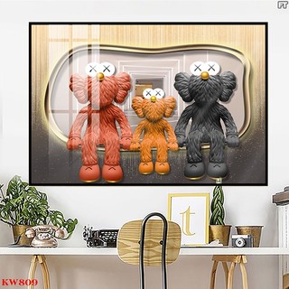 Tranh Treo Tường Kaws - Bearbrick Cool Ngầu 02 - Tranh Laminate Tráng Gương (60x90cm)