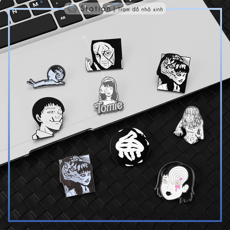 [10 MẪU] Pin cài áo manga kinh dị Tomie Uzumaki Vòng xoắn ốc Souichi ...