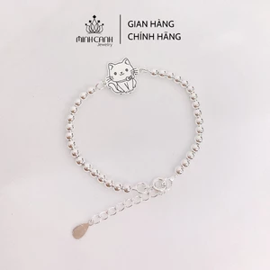Lắc Bạc Bi Mix Charm Mèo Cho Bé Gái - Minh Canh Jewelry