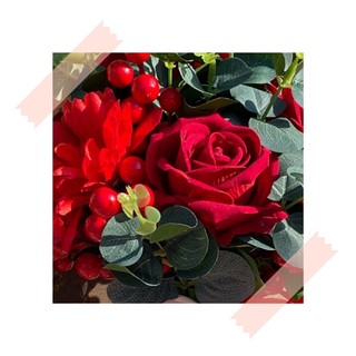 Bó hoa cưới đỏ tươi hoa nhân tạo cổ điển kiểu Trung