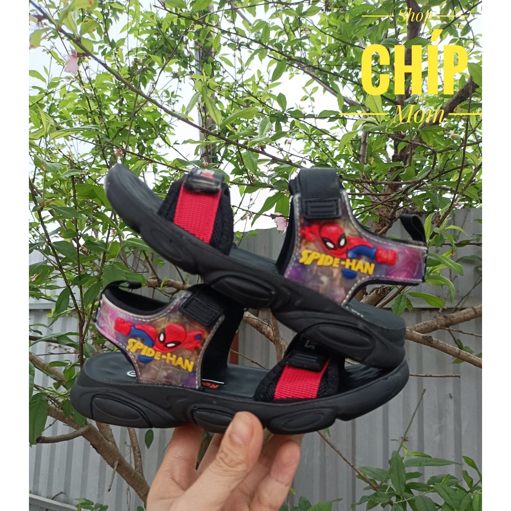 sandal bé trai dép quai hậu đi học cho bé có size đại khâu đế chìm đế chống trượt QCCC full hộp nhện 999 ( ảnh thật )
