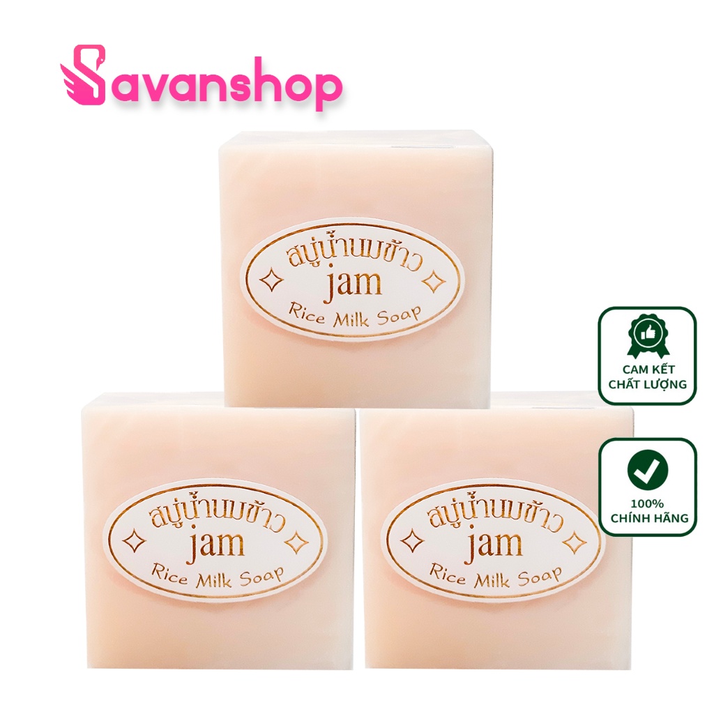 1 Cục Xà Phòng Cám Gạo trắng da Thái Lan chính hãng Jam Rice Milk Soap