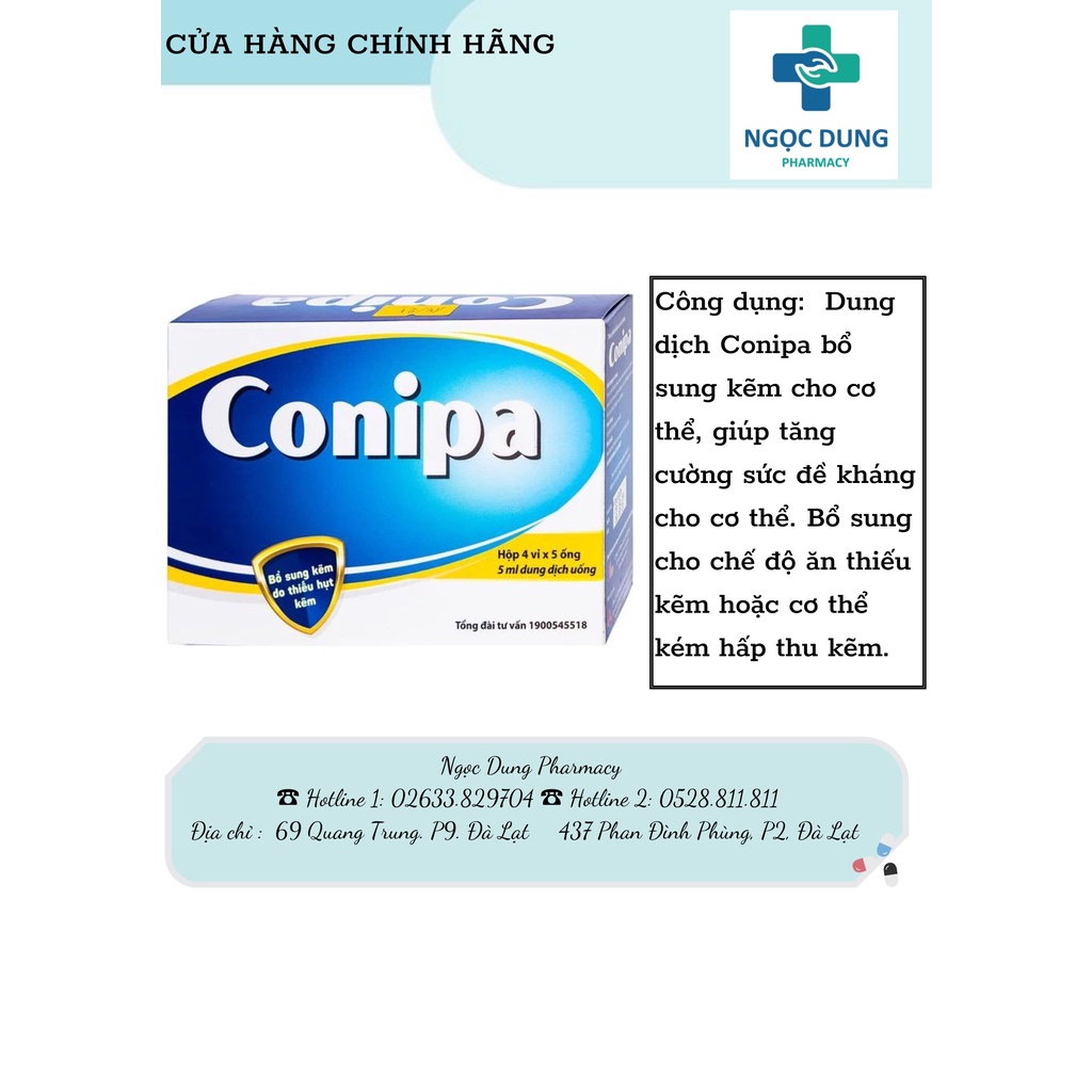 Dung dịch uống Conipa CPC1 bổ sung kẽm, tăng cường đề kháng (20 ống x ...