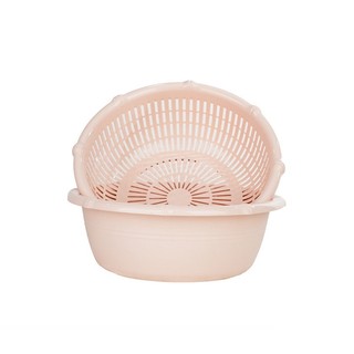 Bộ rổ kèm chậu hứng nước rửa rau củ đựng hoa quả trái cây 2 lớp siêu cứng siêu bền