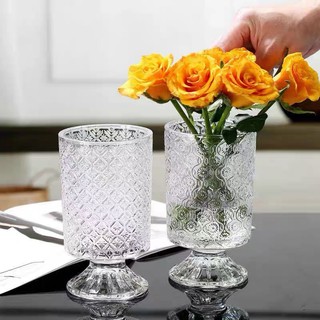 (Loại 1- Xịn nhất) Bình hoa thủy tinh dạng ly lớn De'cor 90, lọ hoa thủy tinh cao cấp sang trọng
