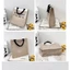 Túi cói tote vintage đi biển Merci tay nữ size lớn vải bố lanh cao cấp Hàn Quốc