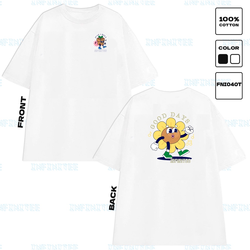 Áo thun INFINITEE Fni040T Thun 100% Cotton - form rộng Unisex.