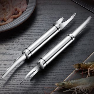 Dụng cụ làm sạch tôm cá đa năng inox không gỉ hai đầu tiện lợi #A33