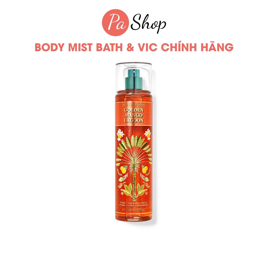 Xịt thơm body mist Bath And Body Works Golden Mango Lagoon 236ML