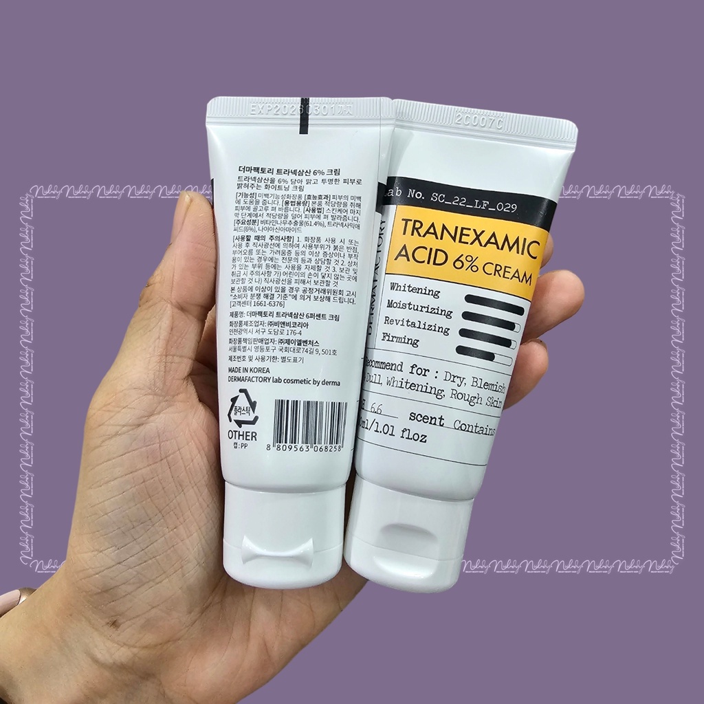 Kem dưỡng Derma Factory Tranexamic Acid 6% Cream (HSD 1/3/2026