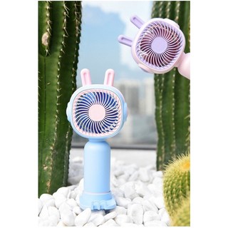 Quạt Để Bàn Mini Cầm Tay Điện Gấp Gọn Sạc Tai Thỏ Timo DDQ04