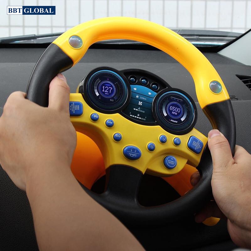 Đồ chơi vô lăng lái xe ô tô có đèn và nhạc xoay 360 độ cho bé 1026-03 ...