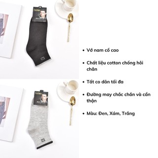 Tất vớ nam cổ thấp chất liệu cotton chống hôi chân thoáng mát dễ chịu DEVARI T3480