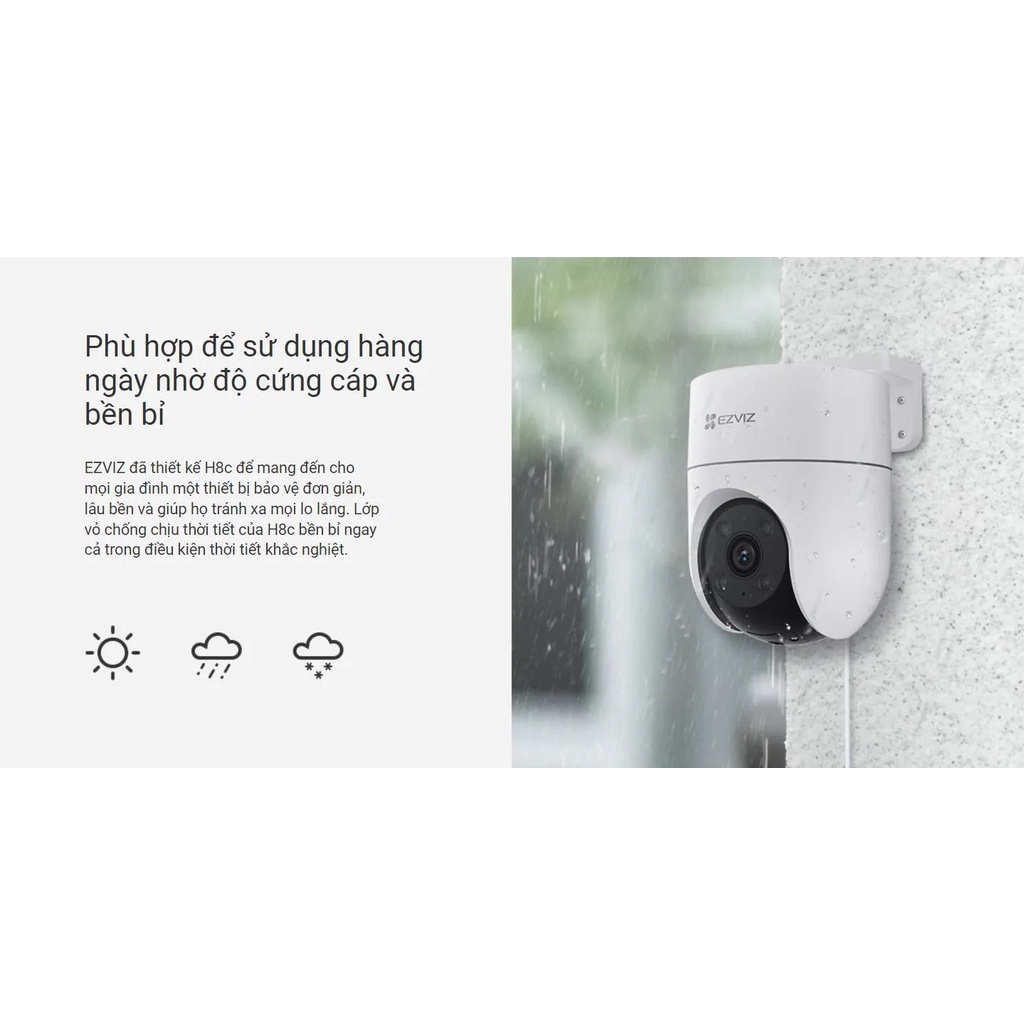 Ảnh Camera WIFI EZVIZ H8C 4MP 2K+ Full HD , Xoay 360, Trò Chuyện 2 Chiều, Ghi Hình Màu 2