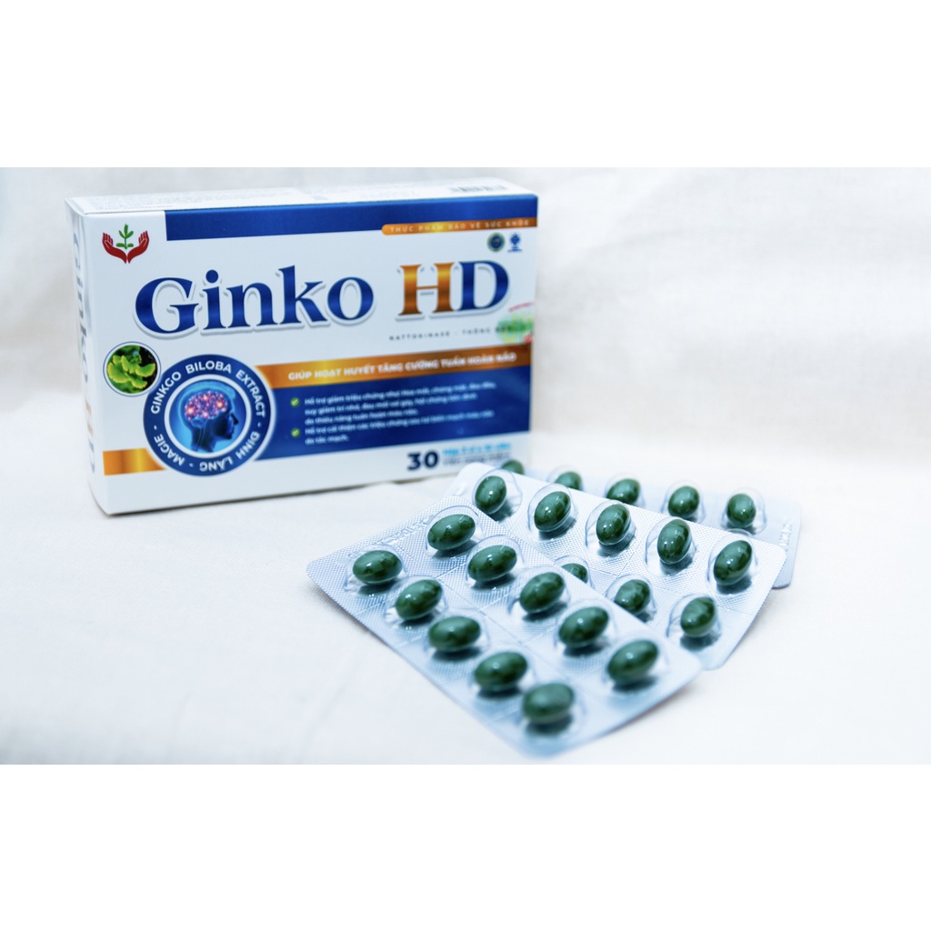 Ginko HD - Tuần hoàn não, bổ trợ chức năng não - 30 Viên