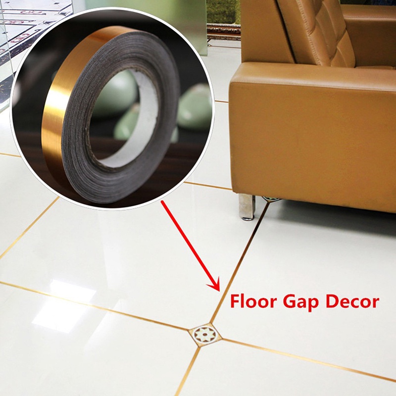 Cuộn chỉ dán viền gạch tường dài 50m, trang trí vách tường, nội thất gạch ốp lát không thấm nước, bụi bẩn