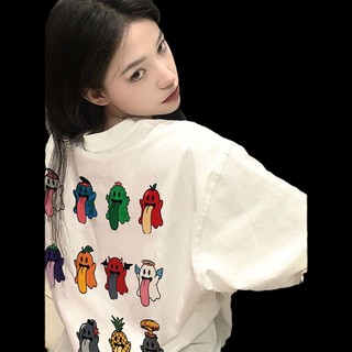 Áo thun HIIXIIVI cotton tay ngắn cổ tròn phong cách Hàn Quốc thời trang mùa hè 2023