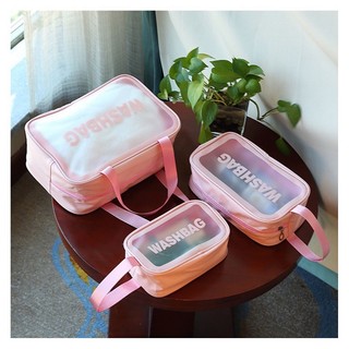 Túi đựng đồ trang điểm đồ cá nhân chống nước Túi Cốp Đựng Mỹ Phẩm WASHBAG 3 size 3 màu, Cốp Trang Điểm Dạng Túi Xách Tay