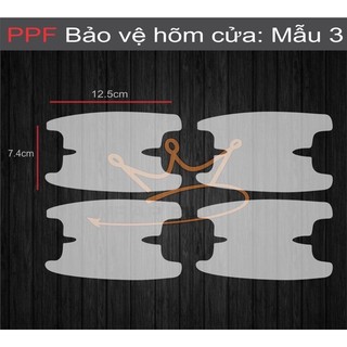 Các mẫu PPF TPU bảo vệ hõm cửa ô tô(Sét 4 miếng dán hõm cửa)