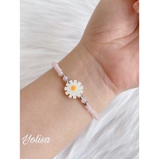 Vòng tay nữ hạt cườm pastel xinh xắn| Hoa Daisy | Phong cách Hàn Quốc