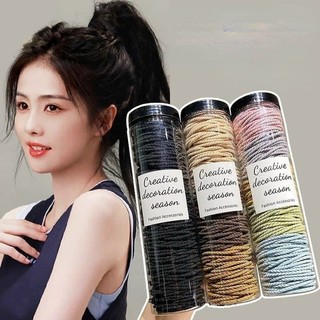 .Set Ống 100 Chun Buộc Tóc Trộn Nhiều Màu Vitage Cho Bạn Nữ.